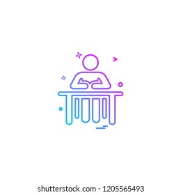 administrative desk reception icon vector desige