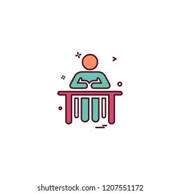 administrative desk reception icon vector desige