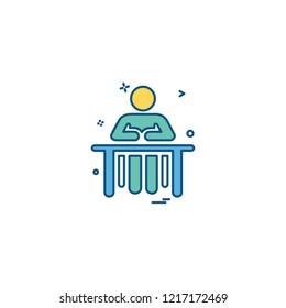 administrative desk reception icon vector desige