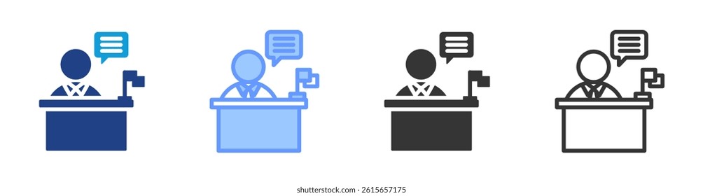 Administrative Dispute icon set multiple style collection