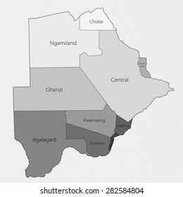 Administrative division of Botswana, Africa