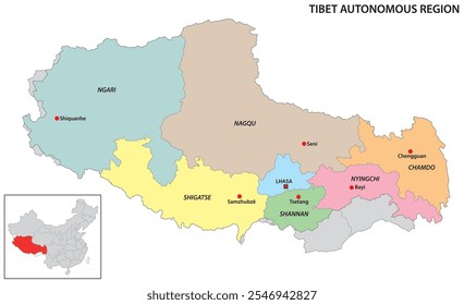 Divisiones administrativas de la Región Autónoma del Tíbet