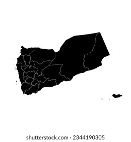 Administrative divisions of Yemen. Vector illustration.