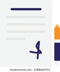 Administrative Fine Document Icon Vector Flat Illusstration