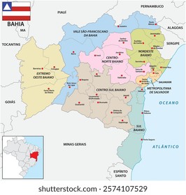 Administrative map of the Brazilian state of Bahia