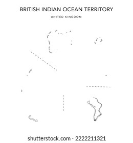 Administrative Map of the British Indian Ocean Territory as of 2022 - United Kingdom - Vector Map