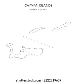 Administrative Map of the Cayman Islands with Districts as of 2022 - United Kingdom - Vector Map