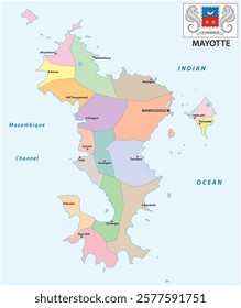 Administrative map of the French overseas department of Mayotte