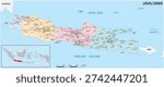 Administrative map of the Indonesian island of Java