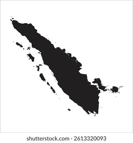 administrative map of Indonesian provinces in the Sumatra island region-black
