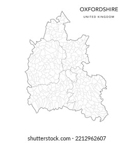 Administrative Map Oxfordshire County Districts Civil Stock Vector ...