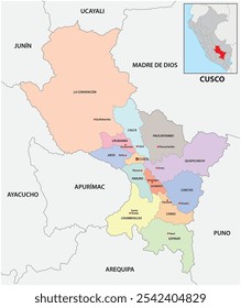 Verwaltungskarte der peruanischen Region Cusco