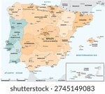 Administrative map of Spain and Portugal