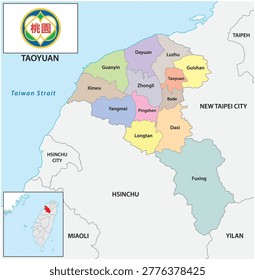 Administrative map of Taoyuan County, Taiwan