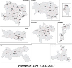 mapas administrativos de los estados federales austriacos en alemán