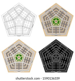 Administrative Military Ce...he Pentagon. Top View.