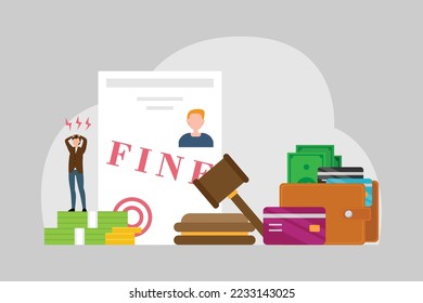 Administrative Monetary Penalty Fine 2d vector illustration concept for banner, website, illustration, landing page, flyer, etc