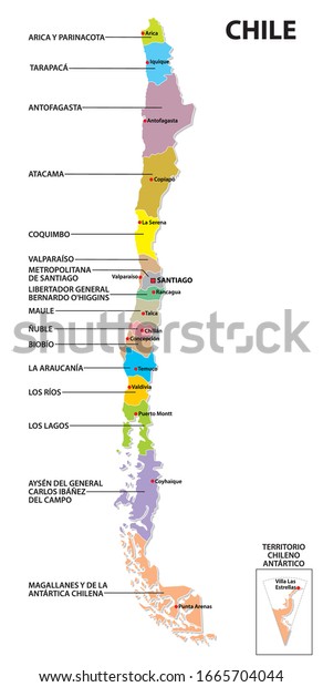 Administrative And Political Map Of Chile 2373