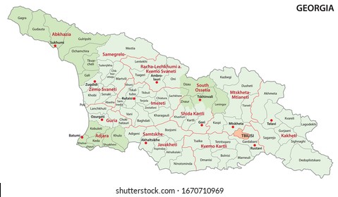 administrative and political vector map of Georgia