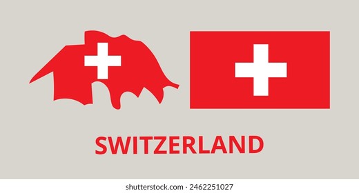 administrative and political vector map of switzerland with flag. switzerland map. High detailed map of switzerland on white background. Vector illustration eps 10.