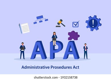 Administrative procedures vector concept: Group of business people stand with administrative procedures act 