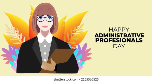 Administrative Professionals Day, Holiday concept, Secretary Day holiday, celebration, card, poster, logo