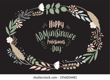 Administrative Professionals Day, Secretaries Day or Admin Day. Holiday concept. Template for background, banner, card, poster, t-shirt with text inscription