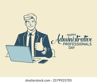  Administrative Professionals Day, Secretaries Day or Admin Day. Holiday concept. Template for background, banner, card, poster, t-shirt with text inscription