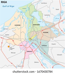 administrative and road map of latvia capital riga