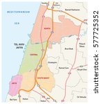 Administrative, roads and political vector map of the Israeli city of Tel Aviv-Jaffa