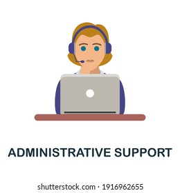 Administrative Support flat icon. Color simple element from freelance collection. Creative Administrative Support icon for web design, templates, infographics and more