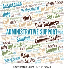 Administrative Support Word Cloud Vector Made With Text Only