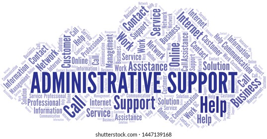 Administrative Support word cloud vector made with text only