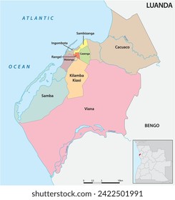 Administrative vector map of the Angolan capital Luanda