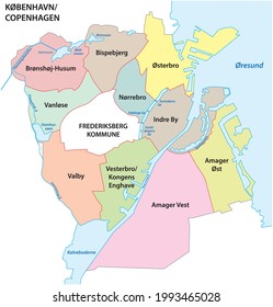 Administrative vector map of the danish capital Copenhagen 