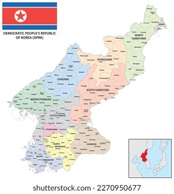 Administrative vector map of the Democratic Peoples Republic of Korea