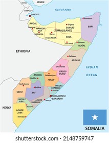 Administrative Vector Map Of The East African Country Of Somalia