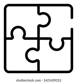 Administrative work puzzles icon. Outline administrative work puzzles vector icon for web design isolated on white background