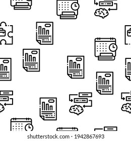 Administrator Business Seamless Pattern Vector Thin Line. Illustrations