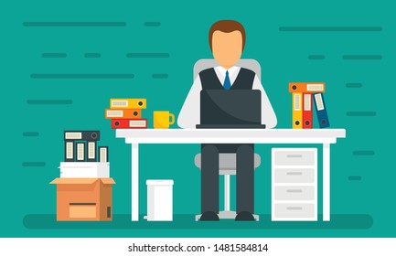 Administrator concept banner. Flat illustration of administrator vector concept banner for web design