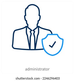 administrator and employee icon concept