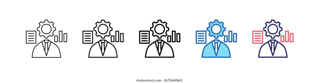 Ícone Do Administrador Em 5 Estilos Diferentes Definir Coleção.