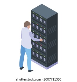 It administrator icon. Isometric of it administrator vector icon for web design isolated on white background