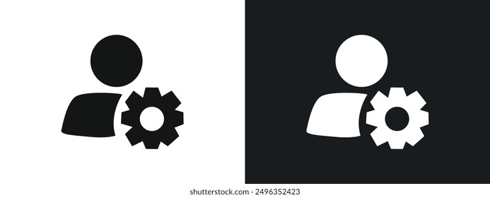 Administrator icon linear graphics set vector in black