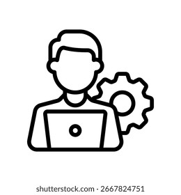 Administrator Icon Outline Vector Illustration