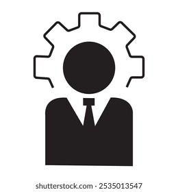 Administrator icon vector set. Admin person with gear symbol