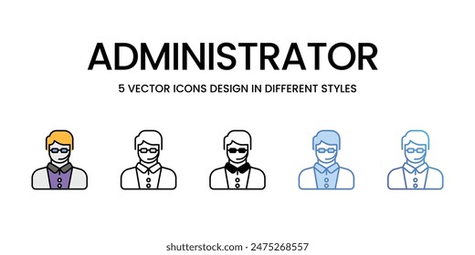 Administrator icons vector set stock illustration.
