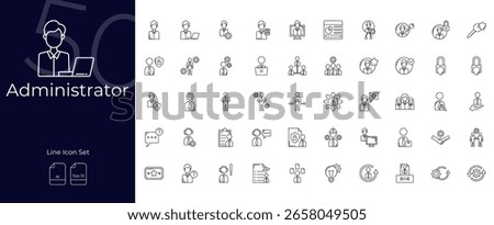 Administrator Line Editable Icons set. Vector illustration in modern thin line style of Administrator icons: business, client, management, etc