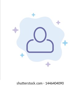 Administrator, Man, User Blue Icon on Abstract Cloud Background