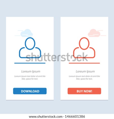 Administrator, Man, User  Blue and Red Download and Buy Now web Widget Card Template. Vector Icon Template background